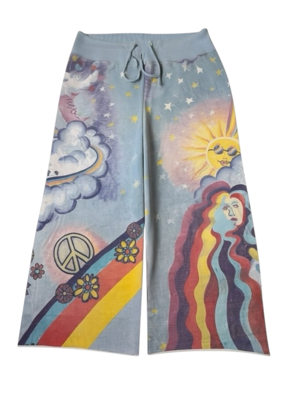 Y2K: Lucky Brand ✌︎︎ Peace Love Hippie Tie Dye Sweatpants ✌︎︎ Cloud Blue ✌︎︎ XL - Picture 14 of 16